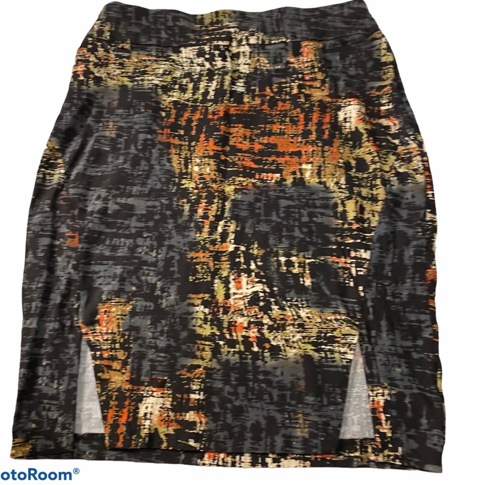 Lisette L Pencil skirt multi color fall shades Sz 12